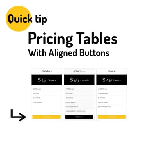 Pricing Table Equal Heights